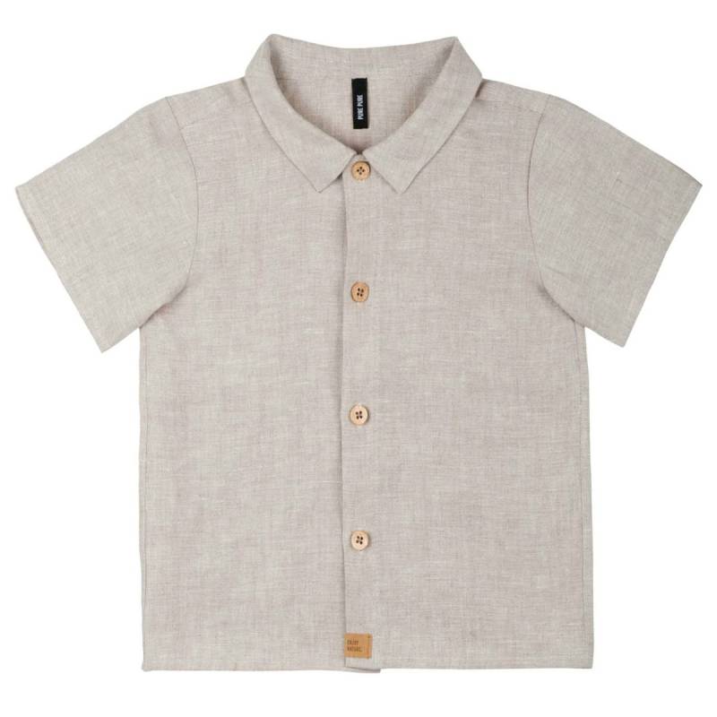 Leichtes Hemd kurzarm Leinen beige 86
