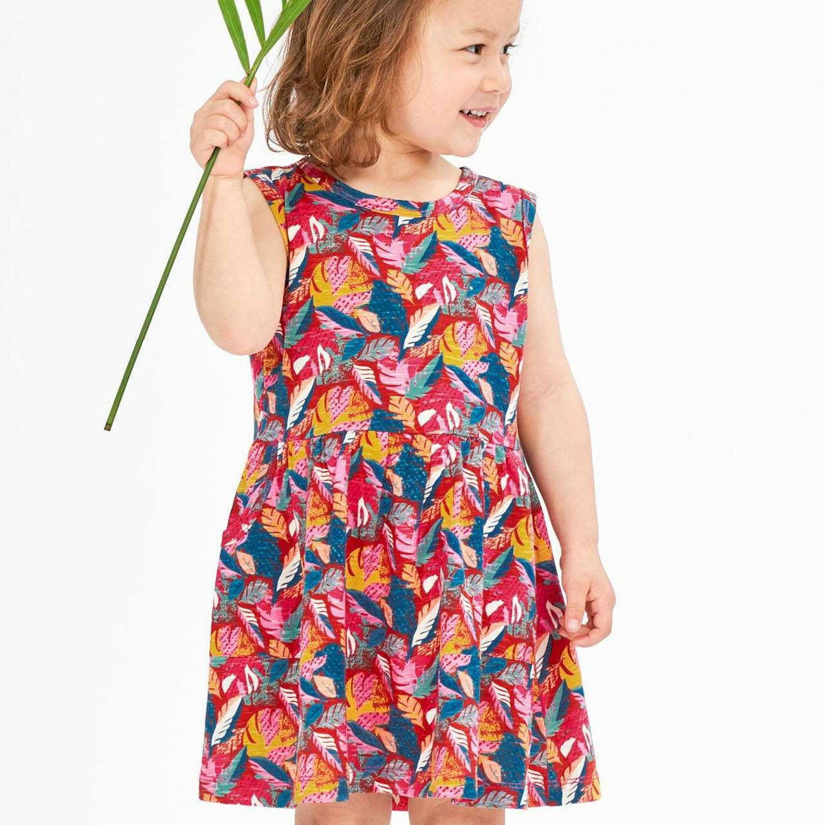 Leichtes Kleid bunte Blätter 98/104