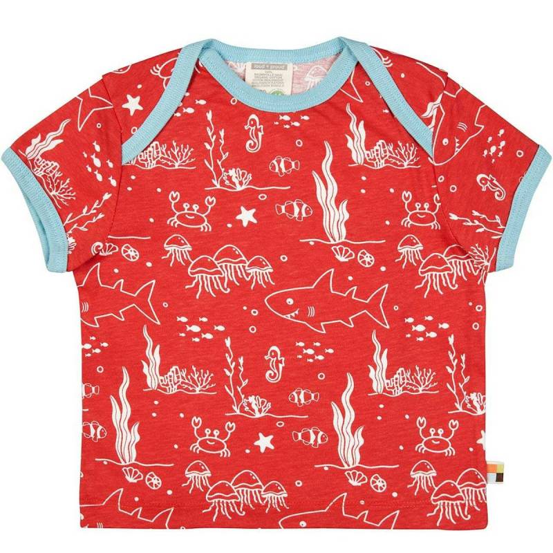 Leichtes Kurzarm Shirt Meereswelt rot 62/68