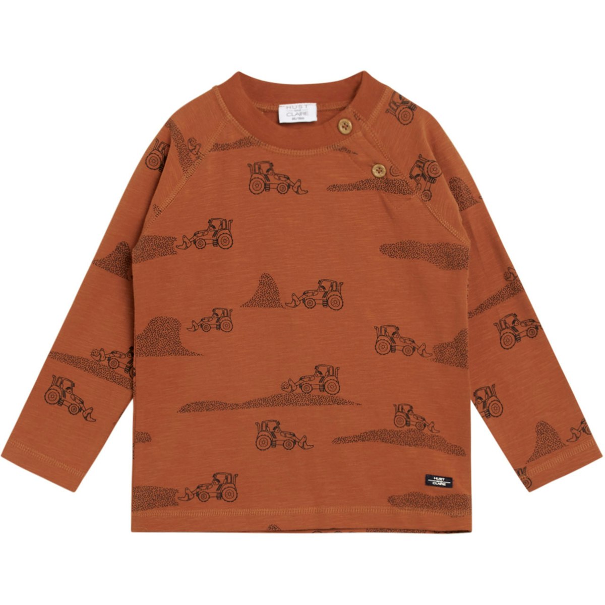 Leichtes Langarmshirt Bagger rot-braun 86