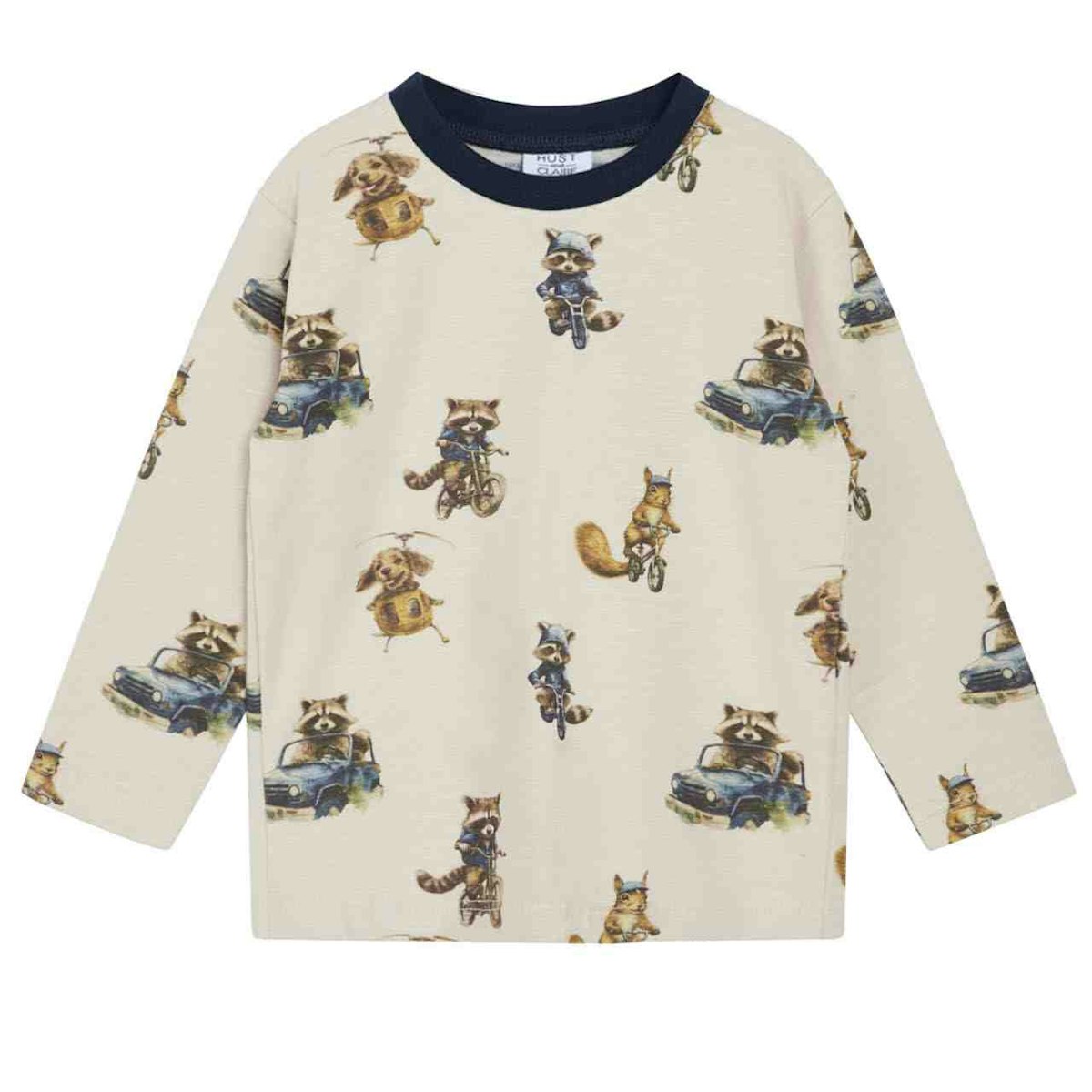 Leichtes Langarmshirt Tiere beige 92