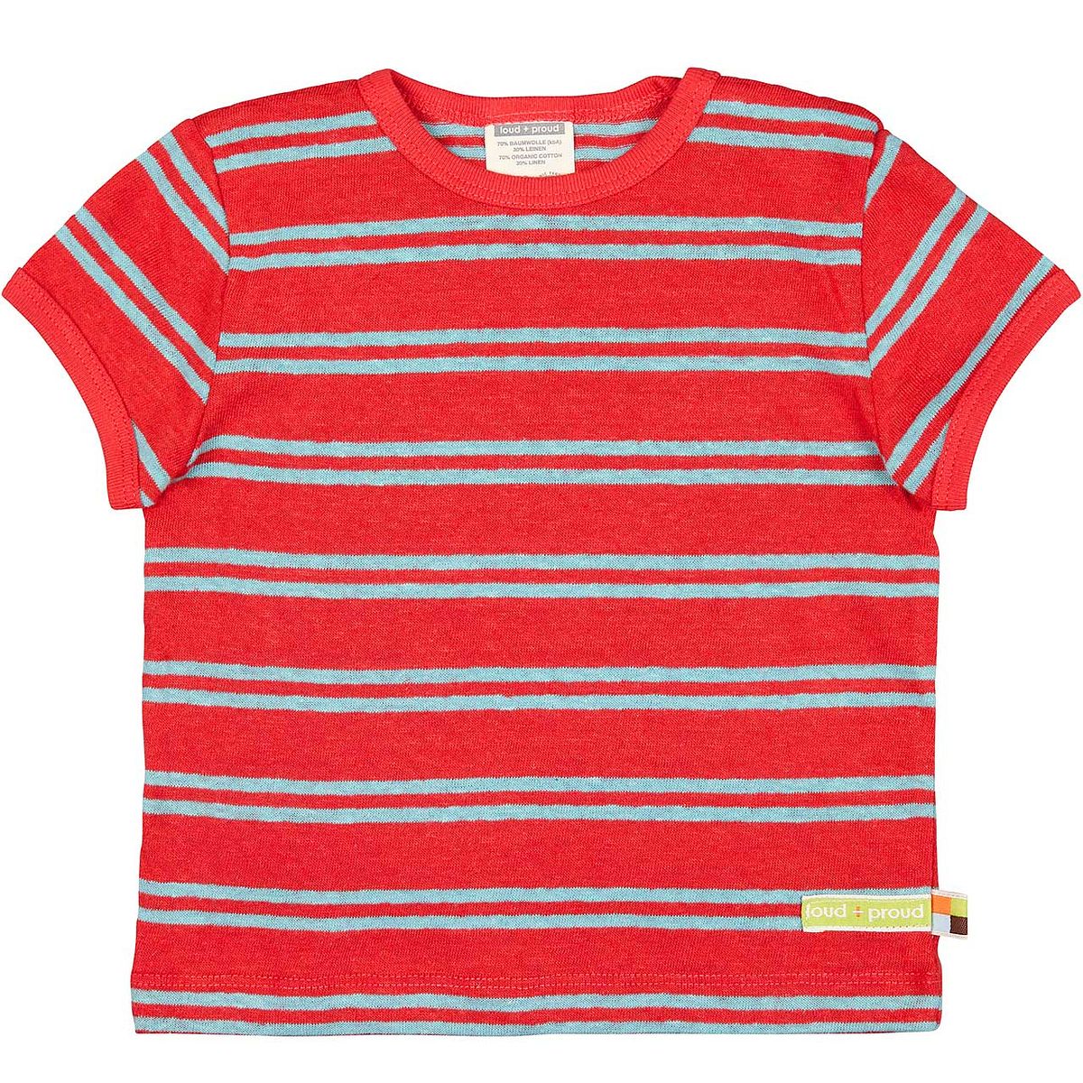 Leichtes Leinen Shirt kurzarm Streifen rot 62/68
