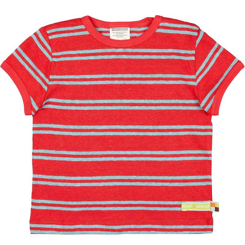 Leichtes Leinen Shirt kurzarm Streifen rot 62/68 Leichtes Leinen Shirt kurzarm Streifen rot 62/68