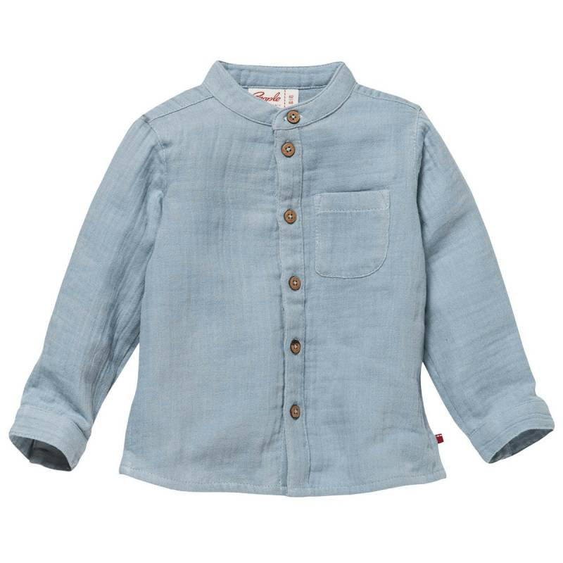 Leichtes Musselin Hemd taubenblau 134/140