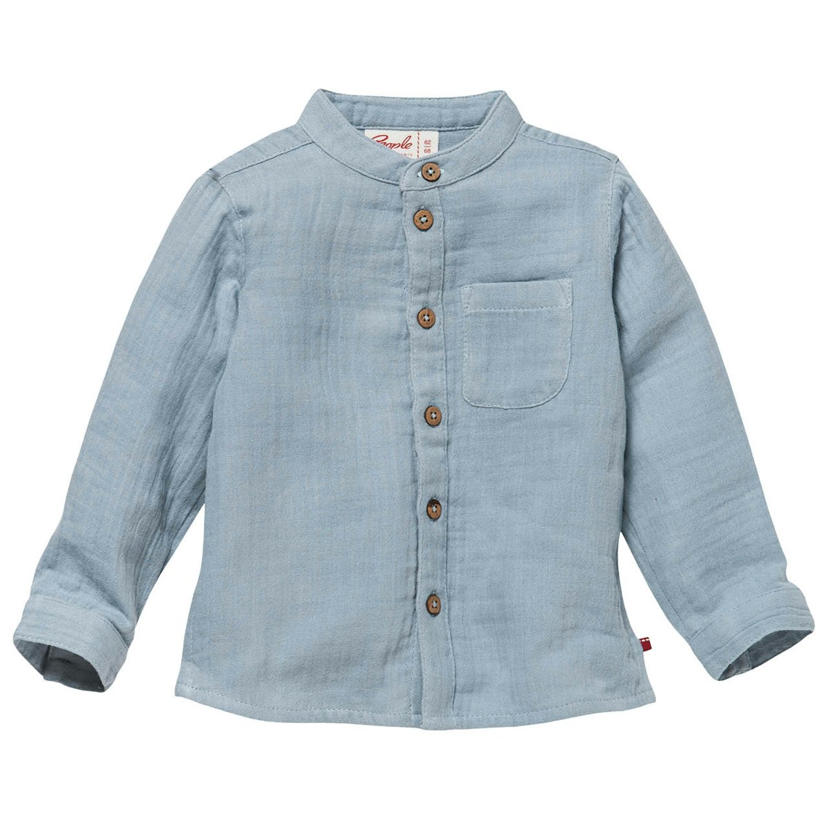 Leichtes Musselin Hemd taubenblau 98/104