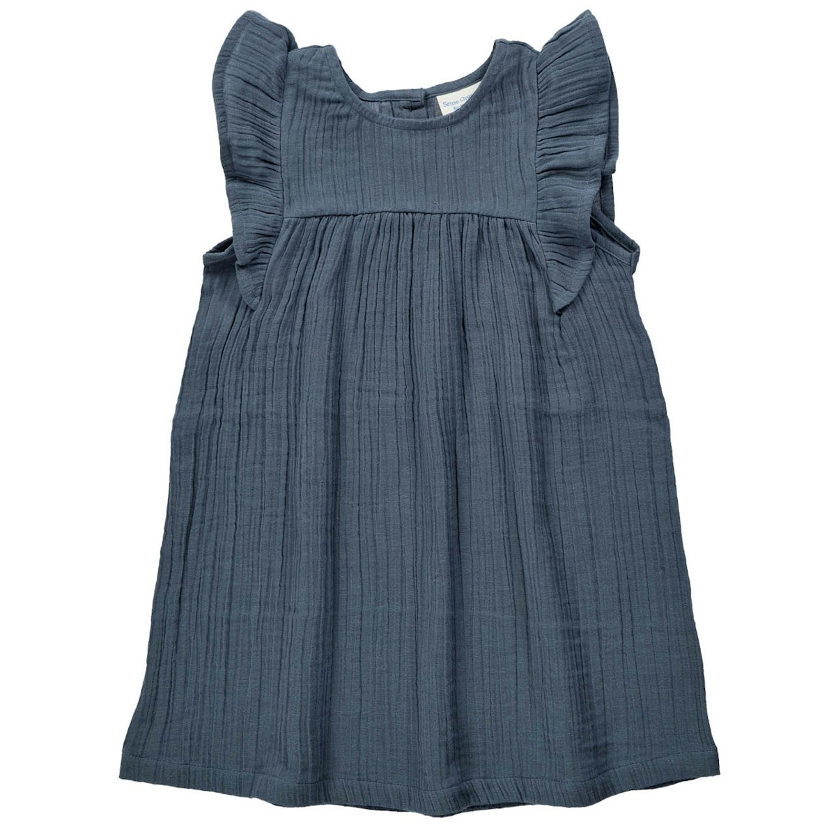 Leichtes Musselin Kleid blaugrau 122