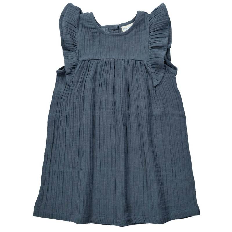 Leichtes Musselin Kleid blaugrau 122
