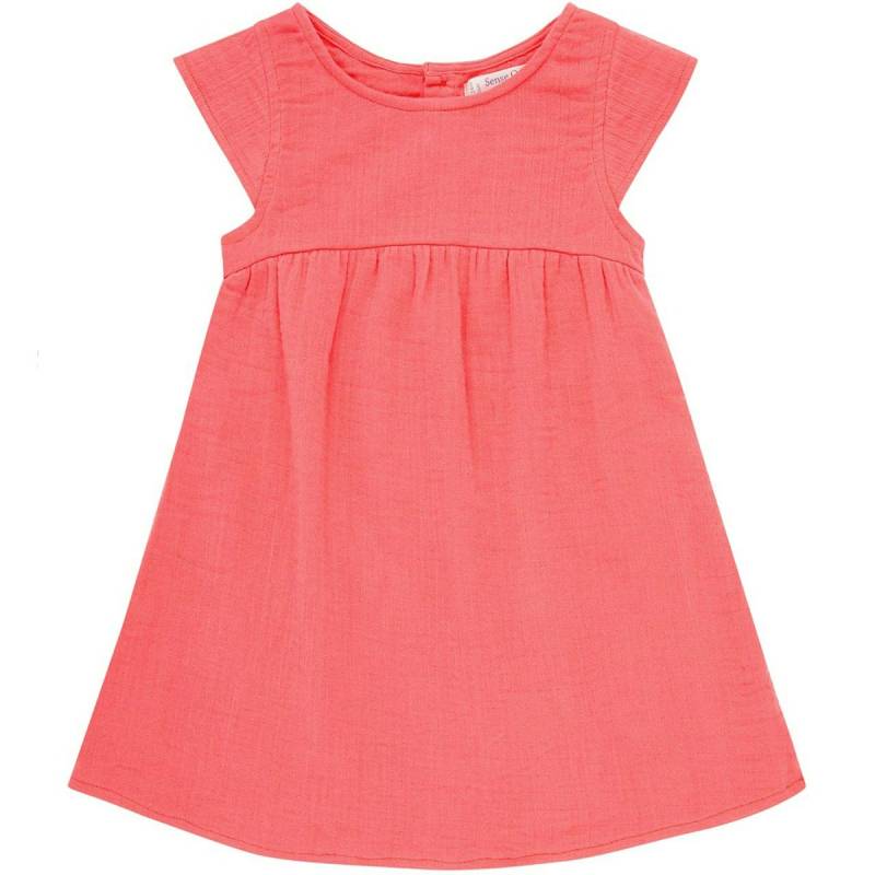 Leichtes Musselin Kleid koralle-rosa 74