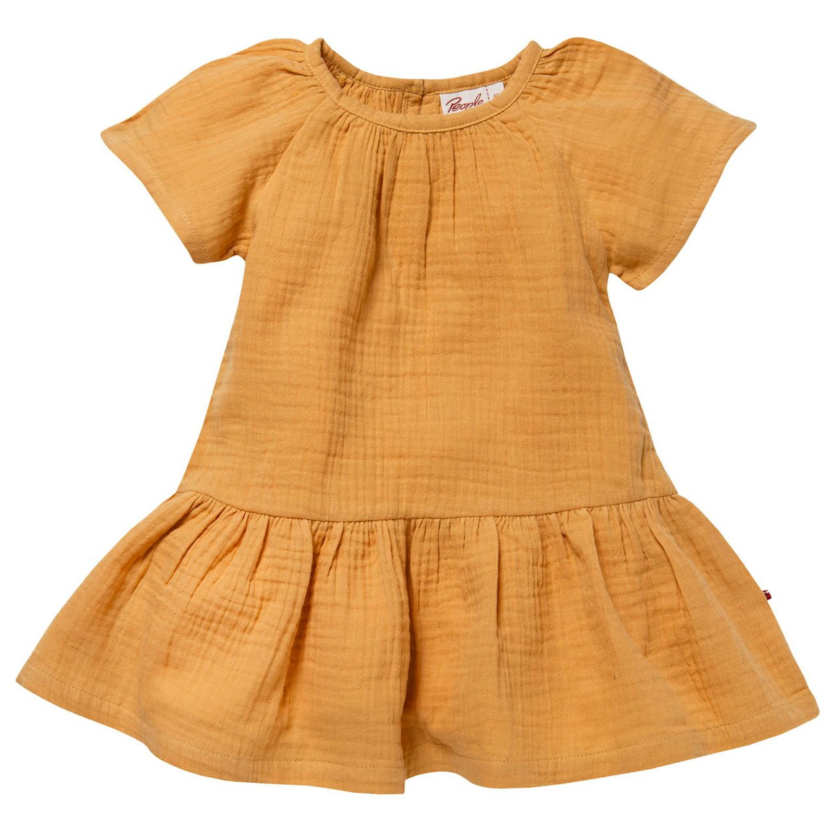 Leichtes Musselin Kleid kurzarm honiggelb 104 Leichtes Musselin Kleid kurzarm honiggelb 104