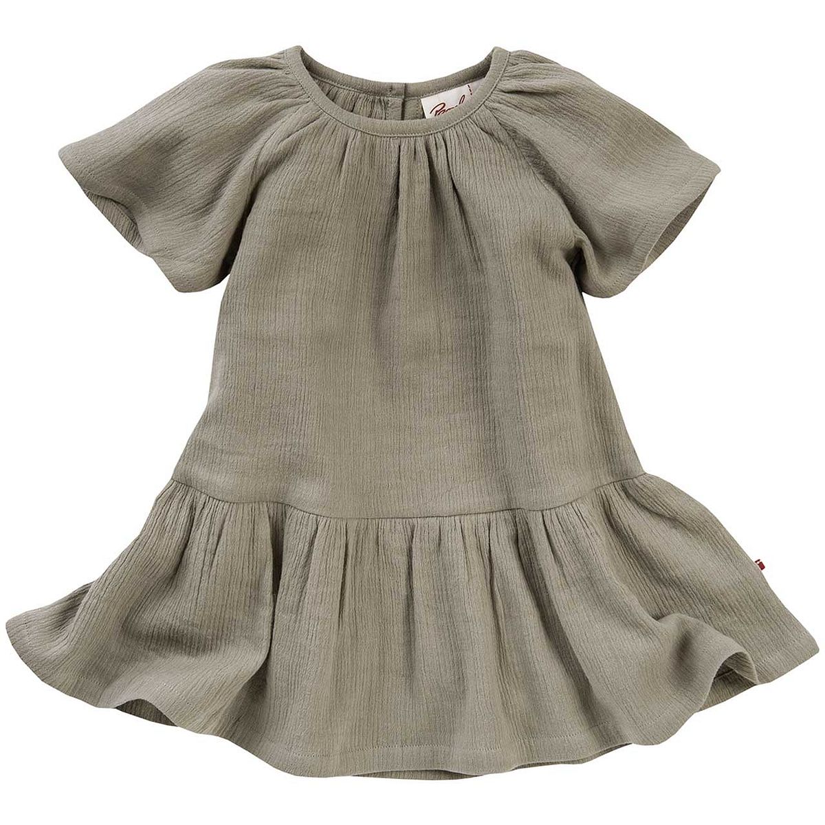 Leichtes Musselin Kleid kurzarm khaki 104
