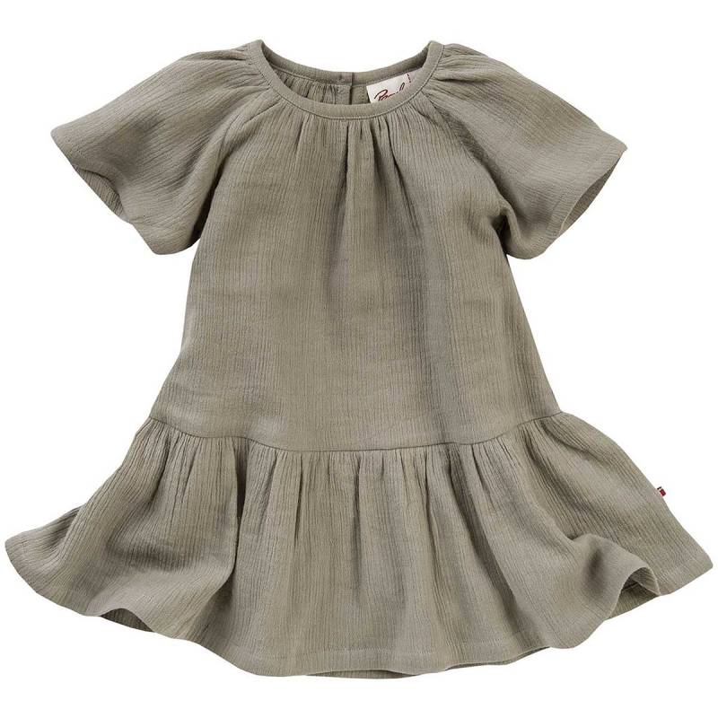 Leichtes Musselin Kleid kurzarm khaki 104 Leichtes Musselin Kleid kurzarm khaki 104