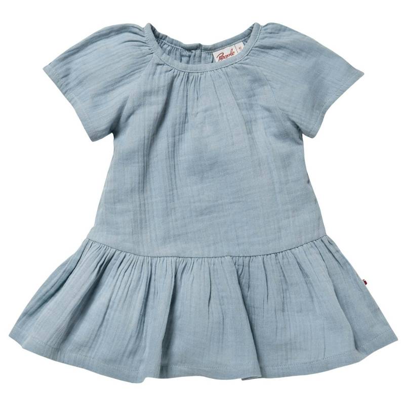 Leichtes Musselin Kleid kurzarm taubenblau 116 Leichtes Musselin Kleid kurzarm taubenblau 116