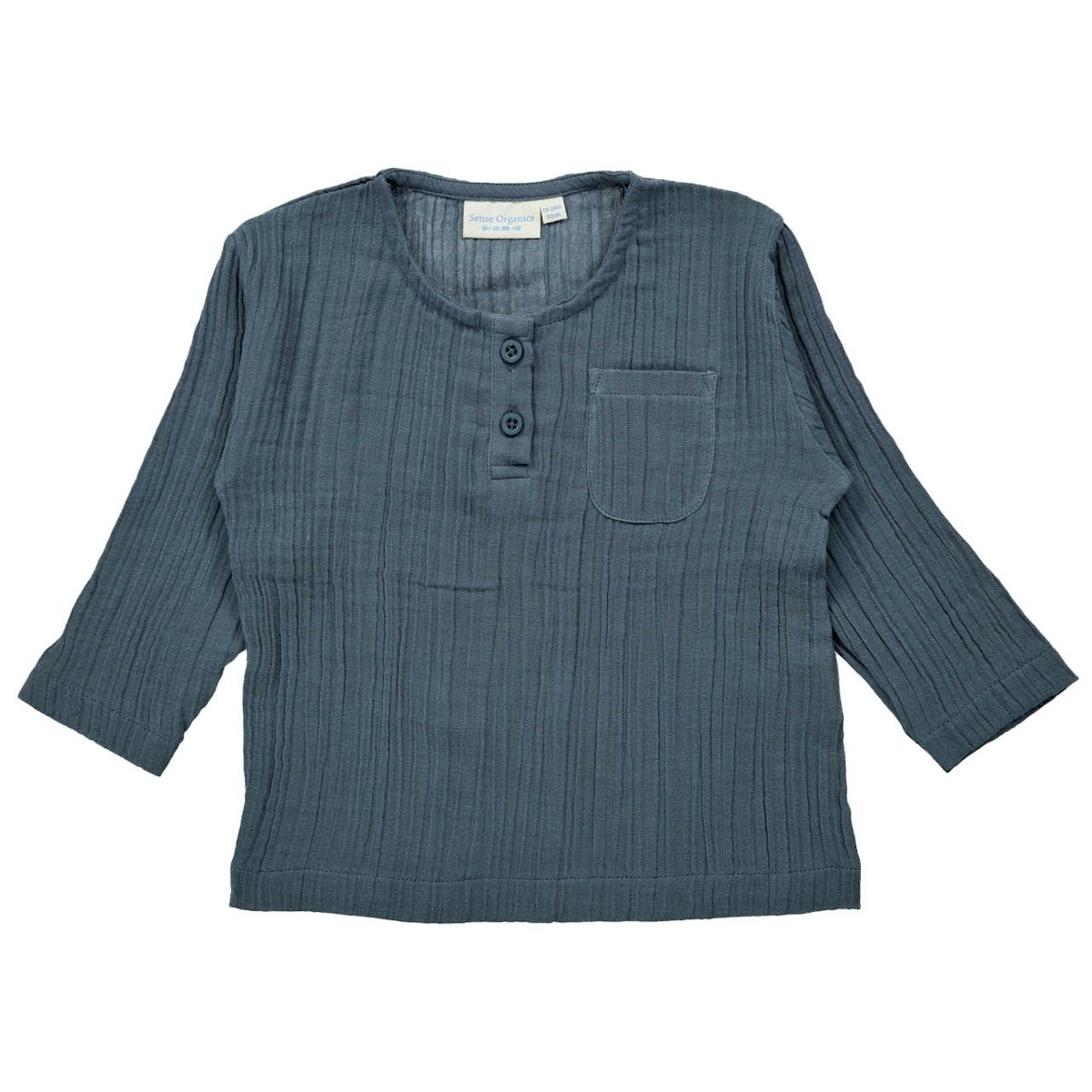 Leichtes Musselin Langarmshirt blaugrau 122