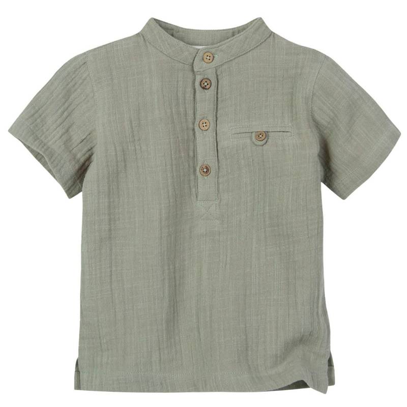 Leichtes Musselin Shirt kurzarm khaki 86/92
