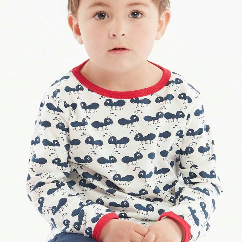 Leichtes Shirt langarm Ameisen marine 110/116