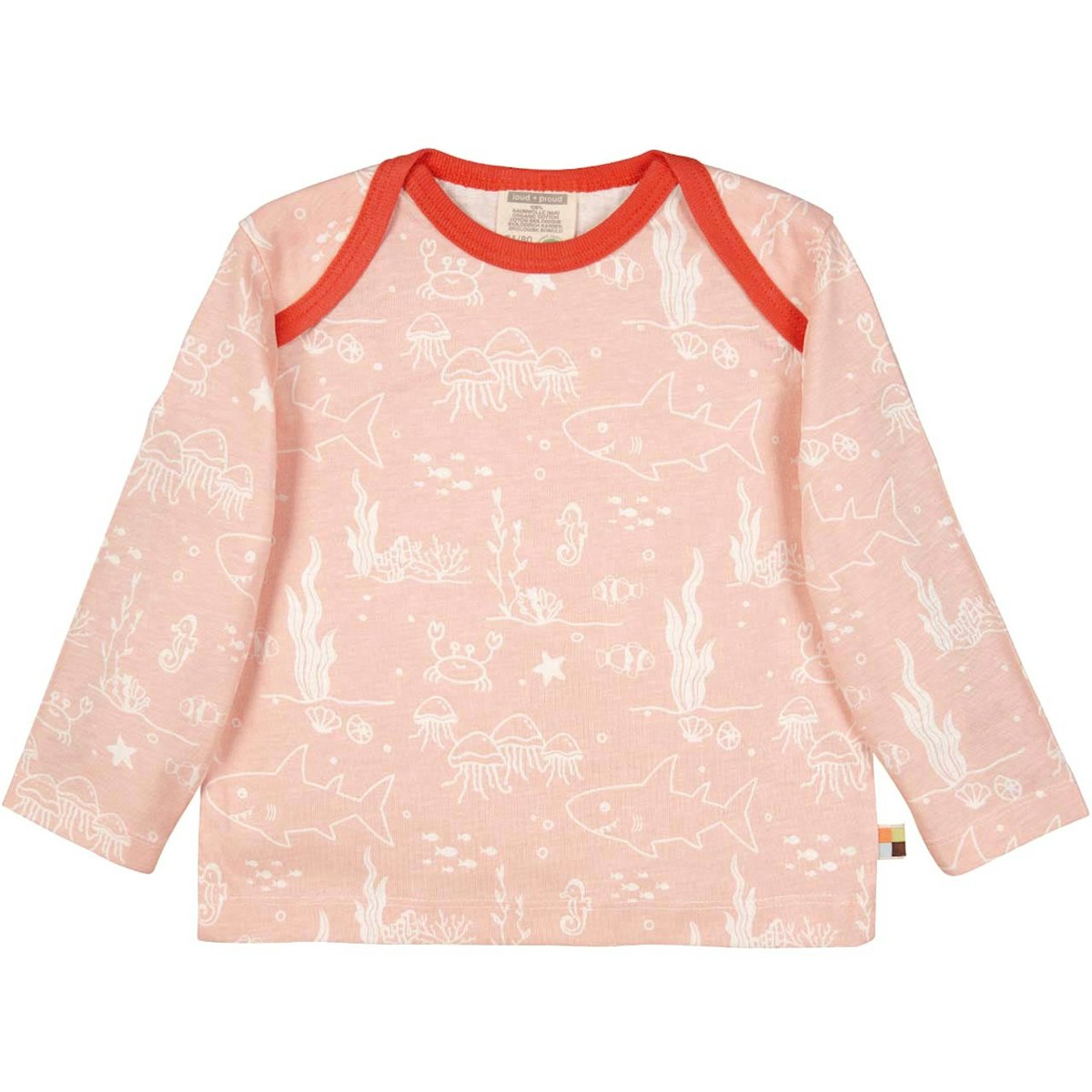 Leichtes Shirt langarm Meereswelt in rosé 62/68