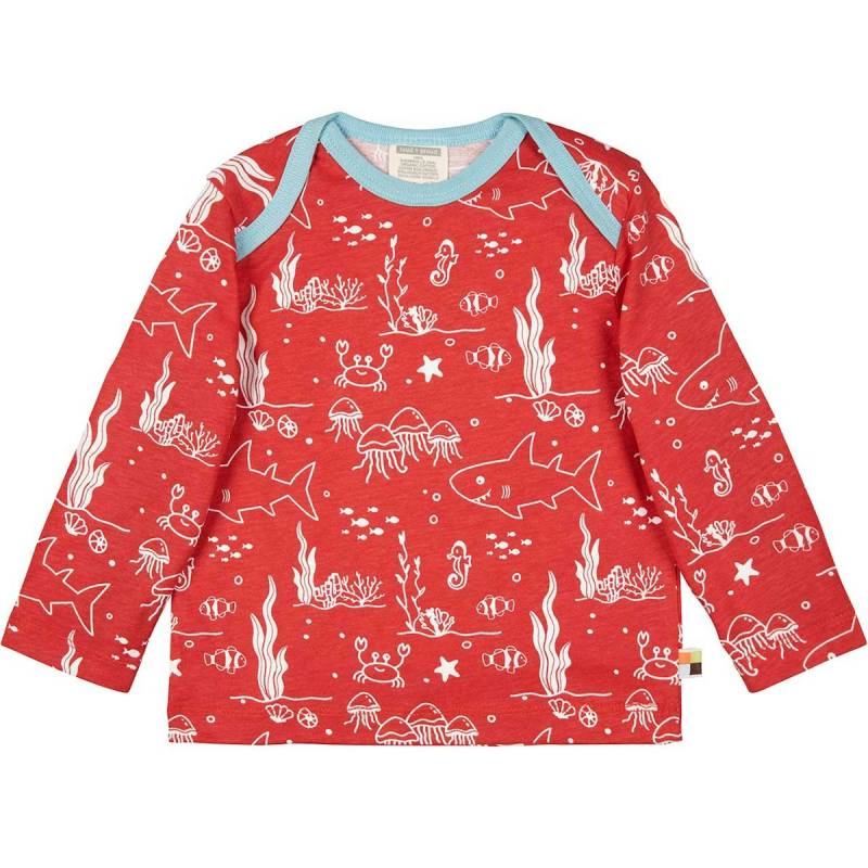Leichtes Shirt langarm Meereswelt in rot 62/68