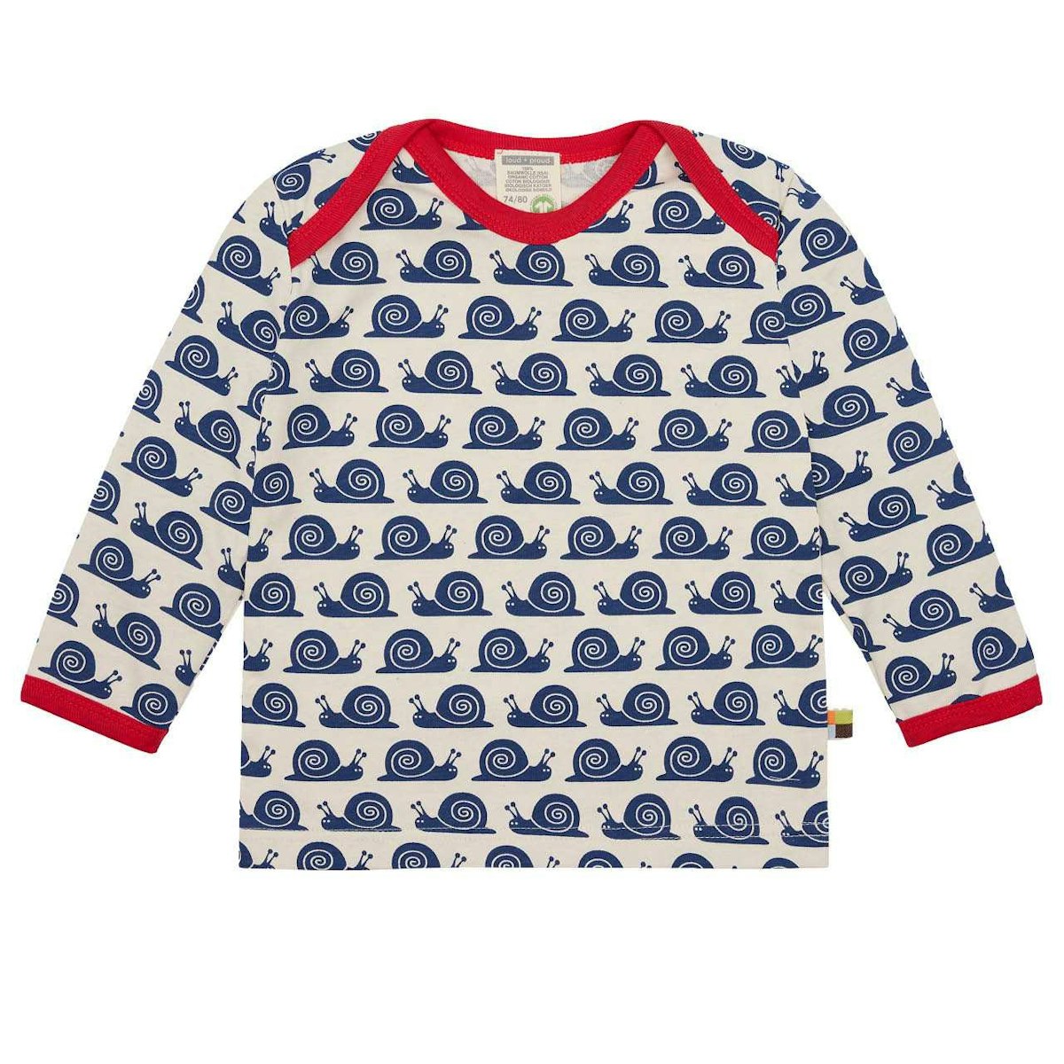 Leichtes Shirt langarm Schnecken marine 122/128