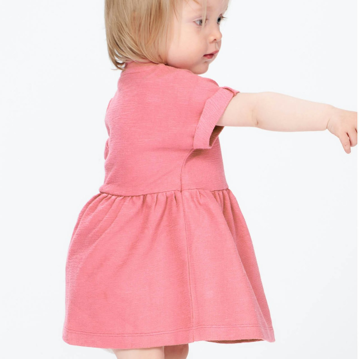 Leichtes Sommer-Sweat Babykleid pink 74/80