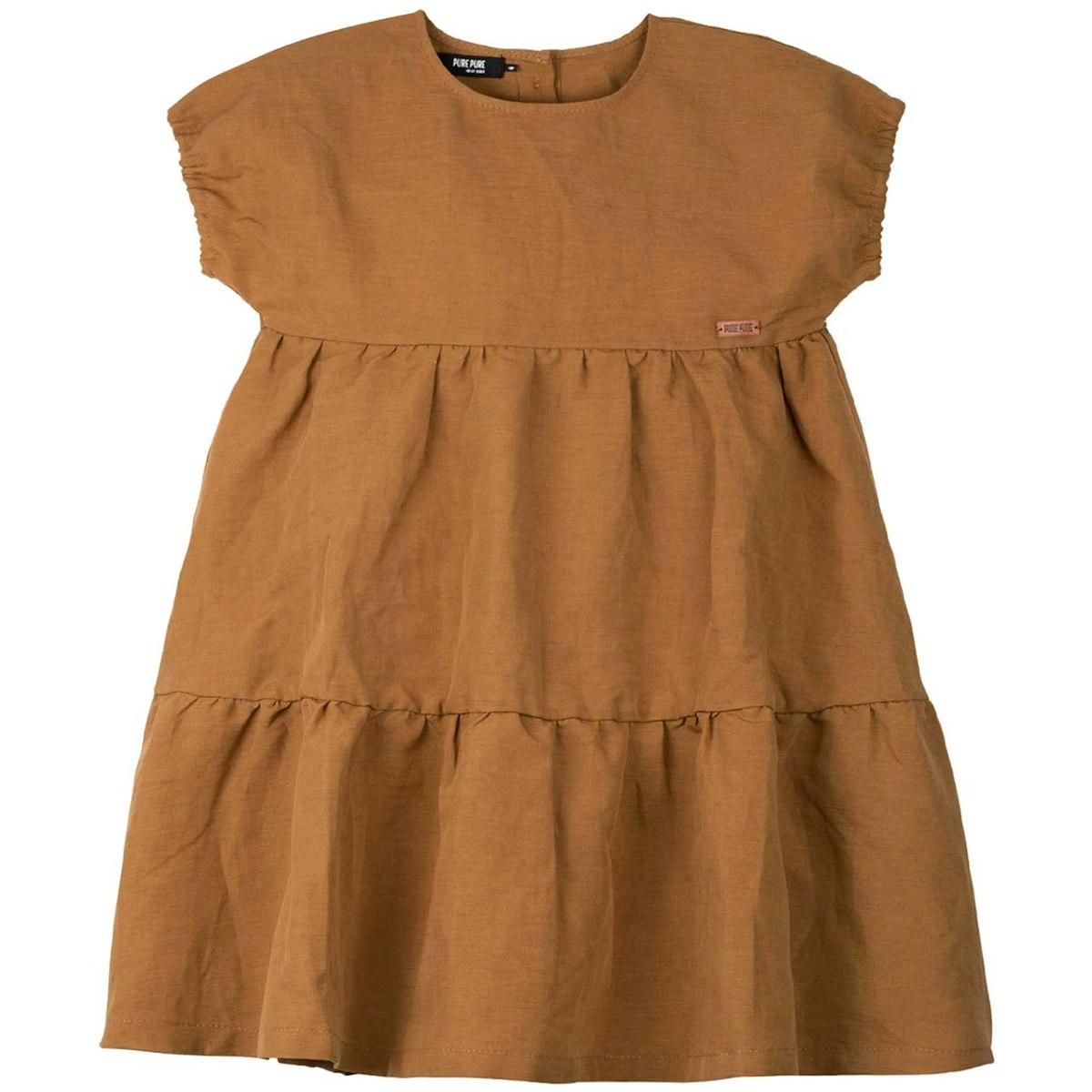 Leichtes Sommerkleid Leinen Baumwolle braun 98