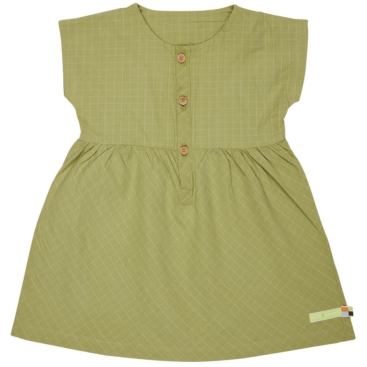Leichtes Sommerkleid Webstoff hellgrün kariert 74/80