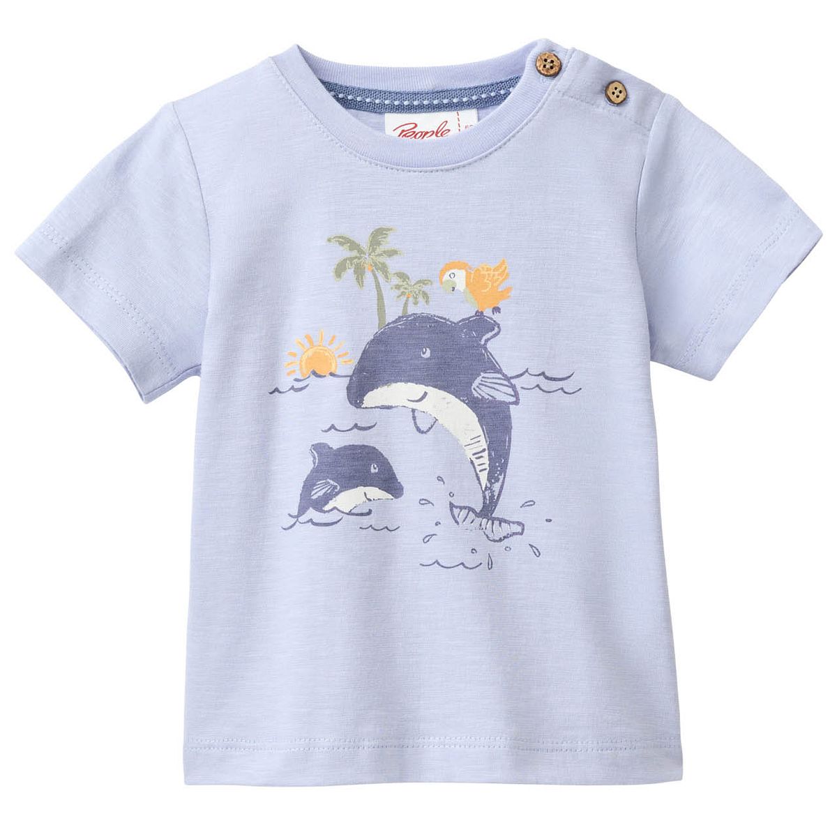 Leichtes T-Shirt Delfin blau 86/92