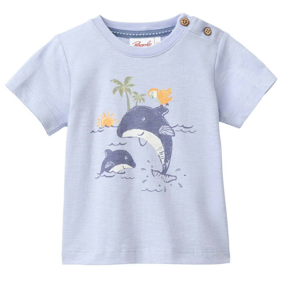 Leichtes T-Shirt Delfin blau 98/104