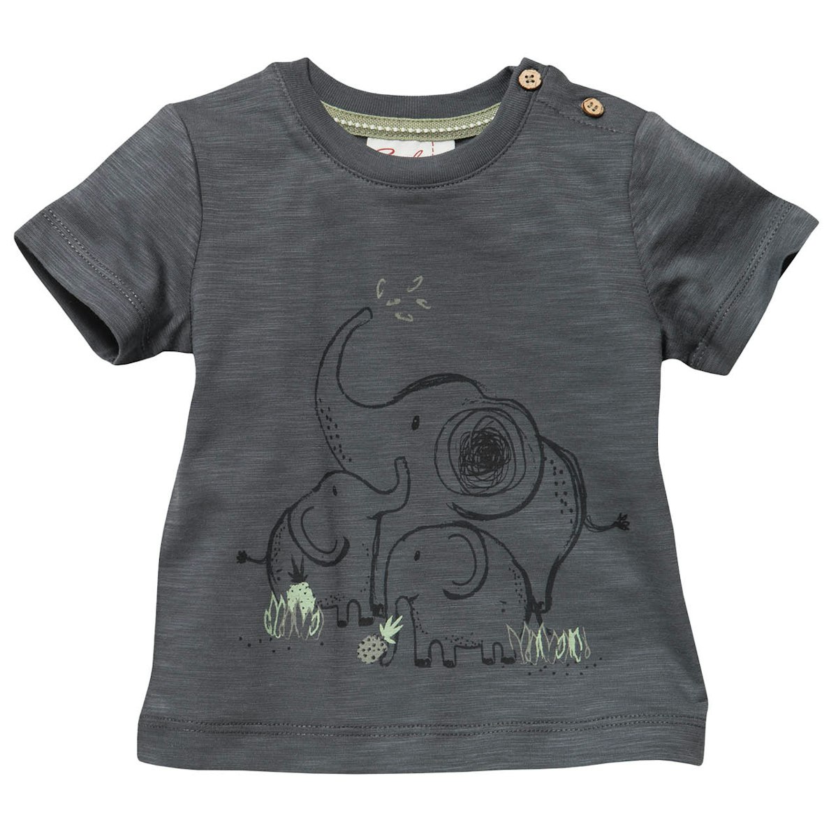 Leichtes T-Shirt Elefant schiefergrau 62/68