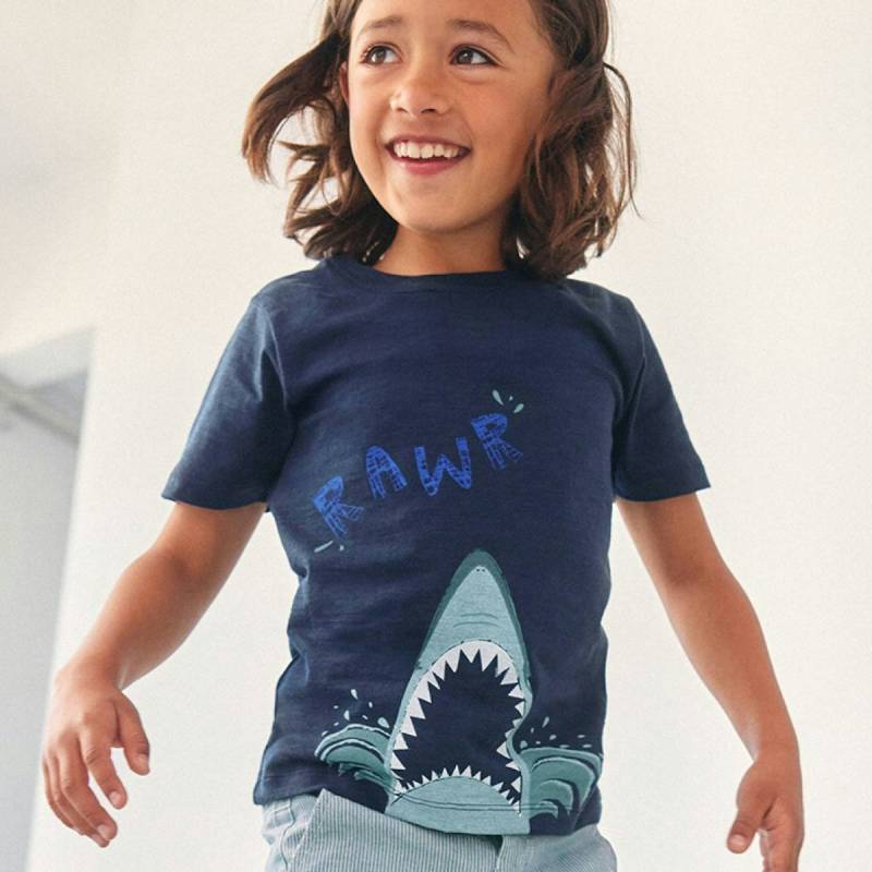 Leichtes T-Shirt Hai dunkelblau 122/128