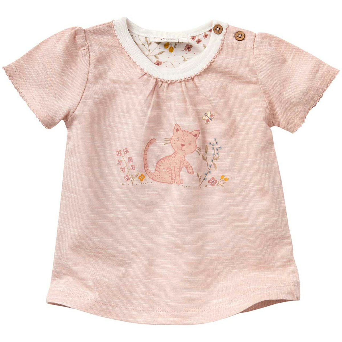 Leichtes T-Shirt Katze rosa meliert 50/56