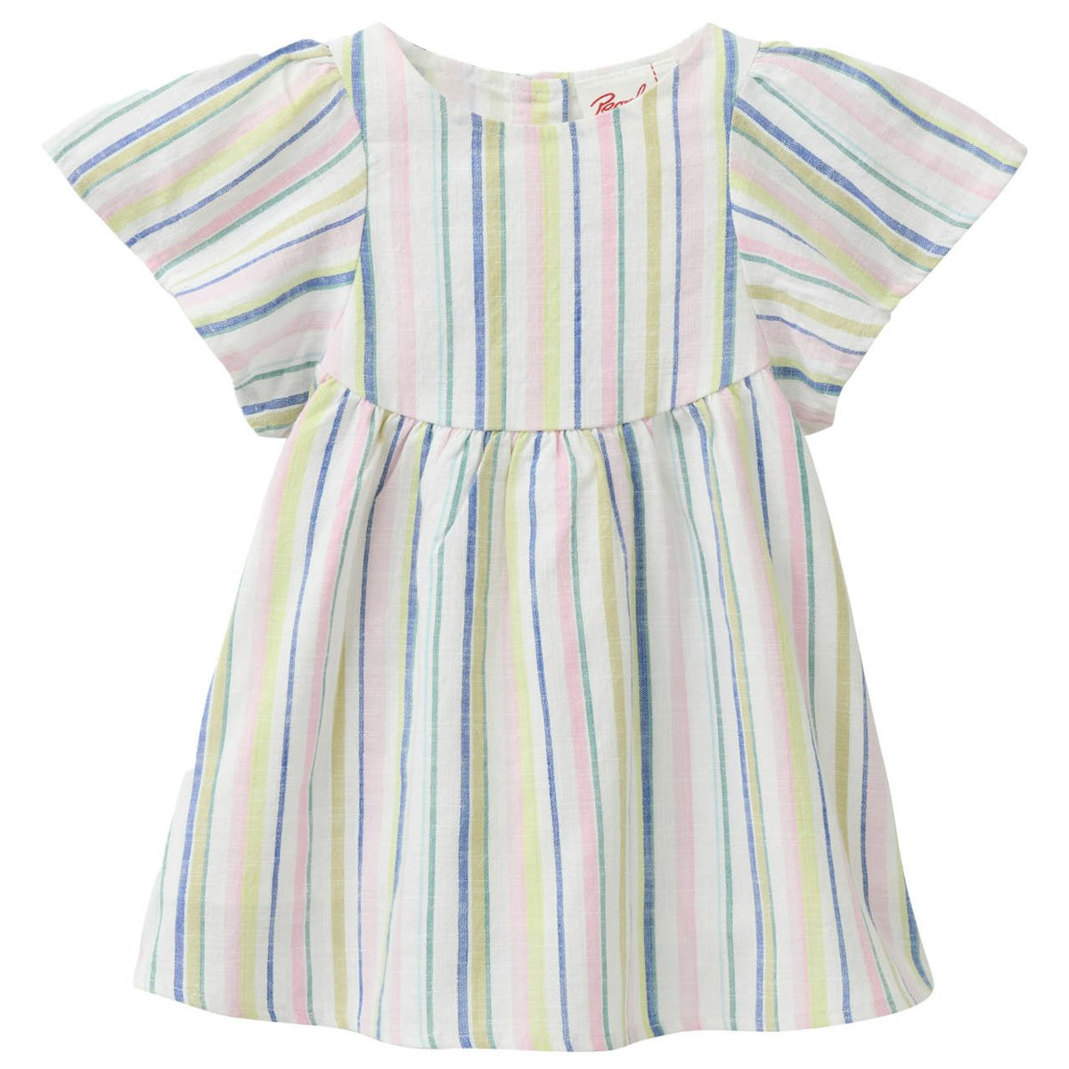 Leichtes bunt gestreiftes Web-Kleid 104