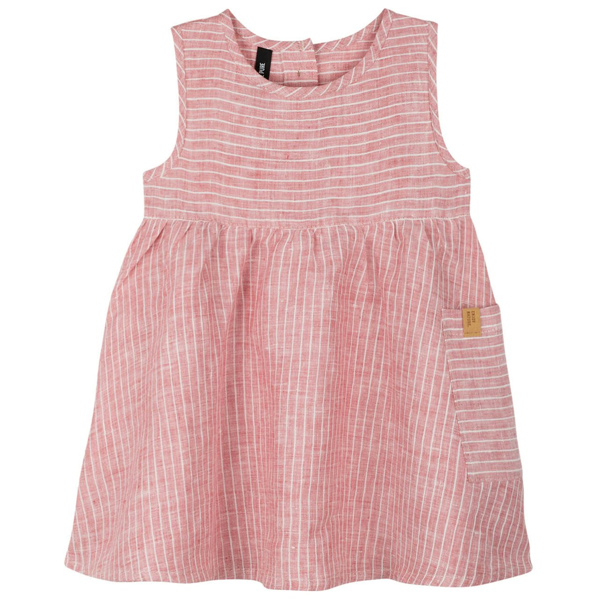 Leinen Mädchen Sommerkleid dunkel mauve 92