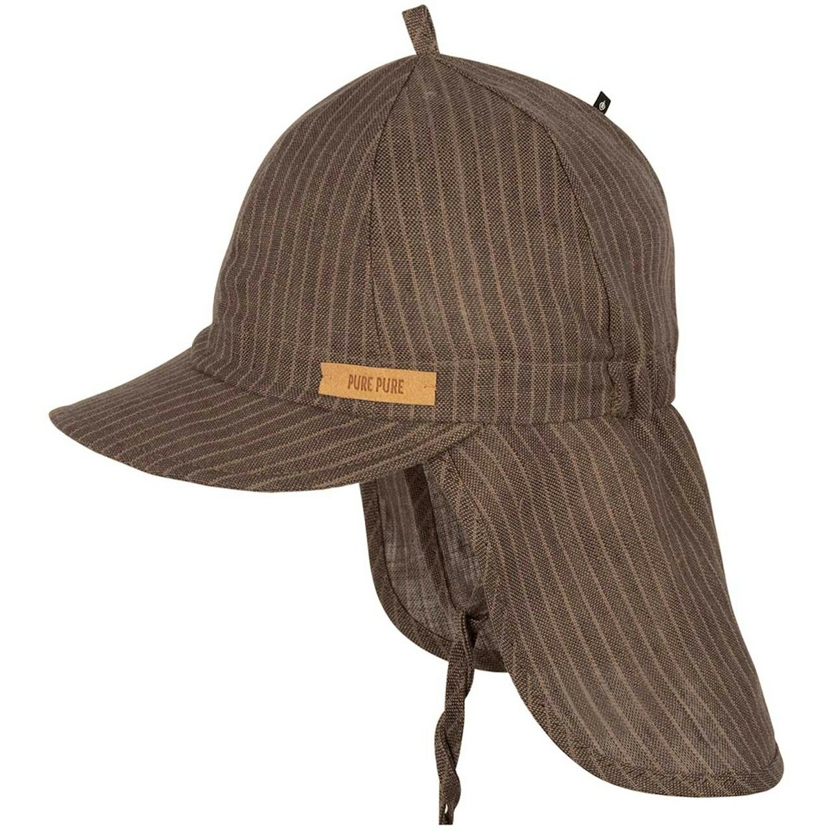 Leinen Schirmmütze Nackenschutz braun 49