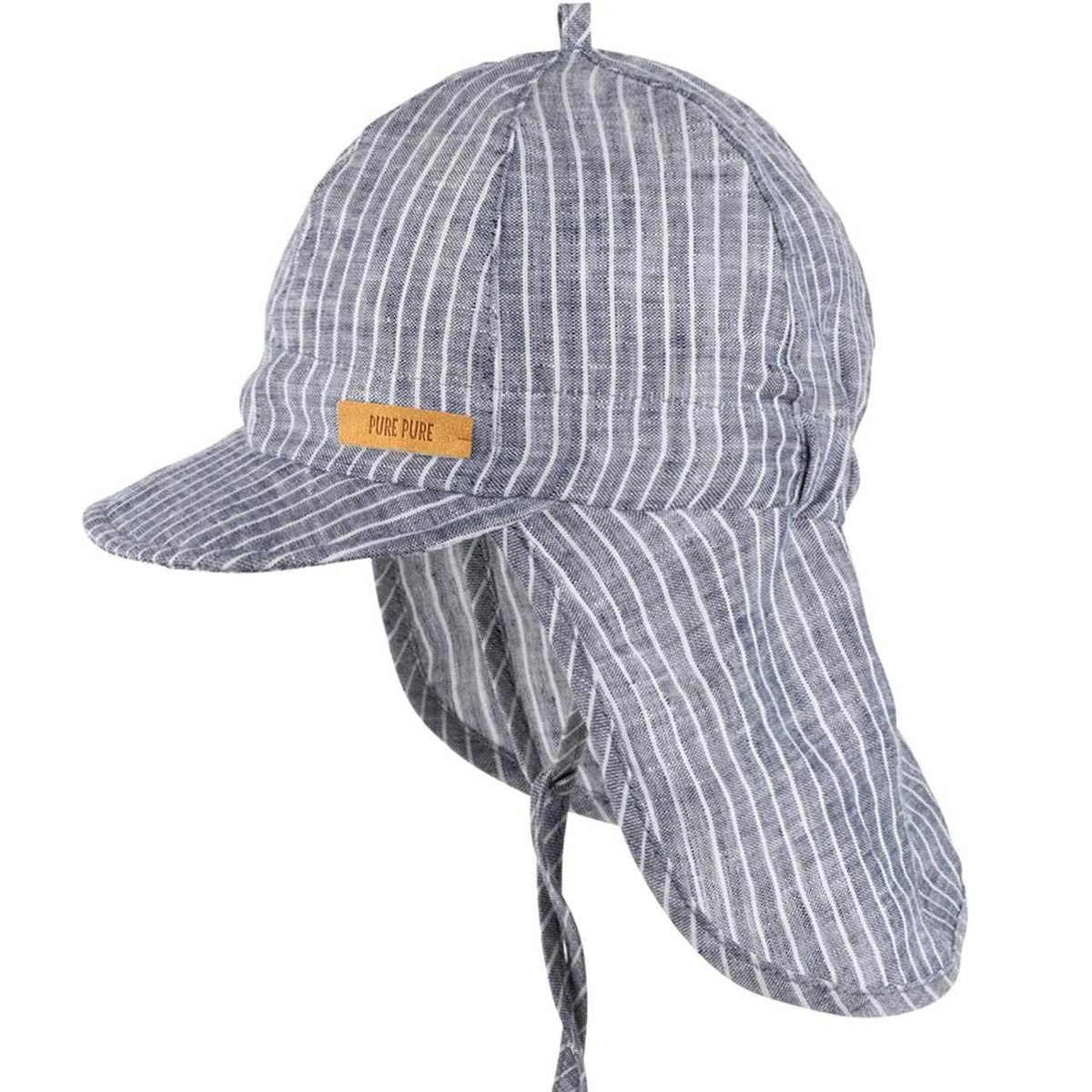 Leinen Schirmmütze Nackenschutz marine 47