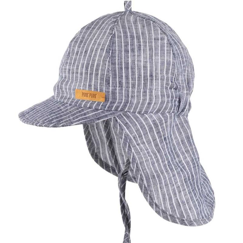 Leinen Schirmmütze Nackenschutz marine 51 Leinen Schirmmütze Nackenschutz marine 51