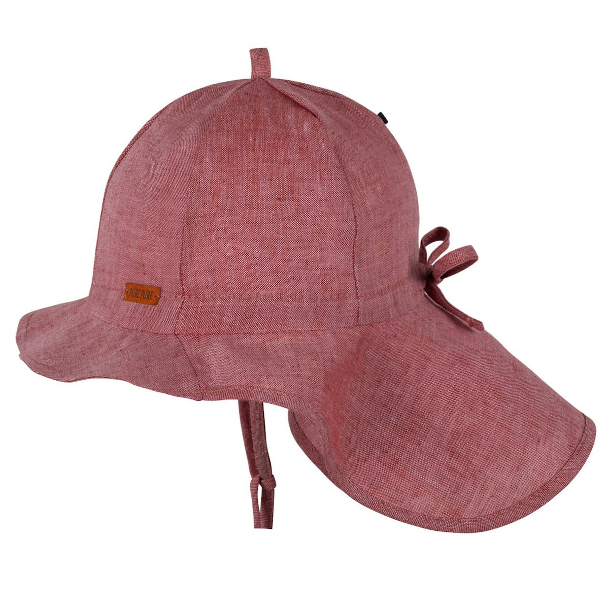 Leinen Sonnenhut Nackenschutz dunkel mauve 53