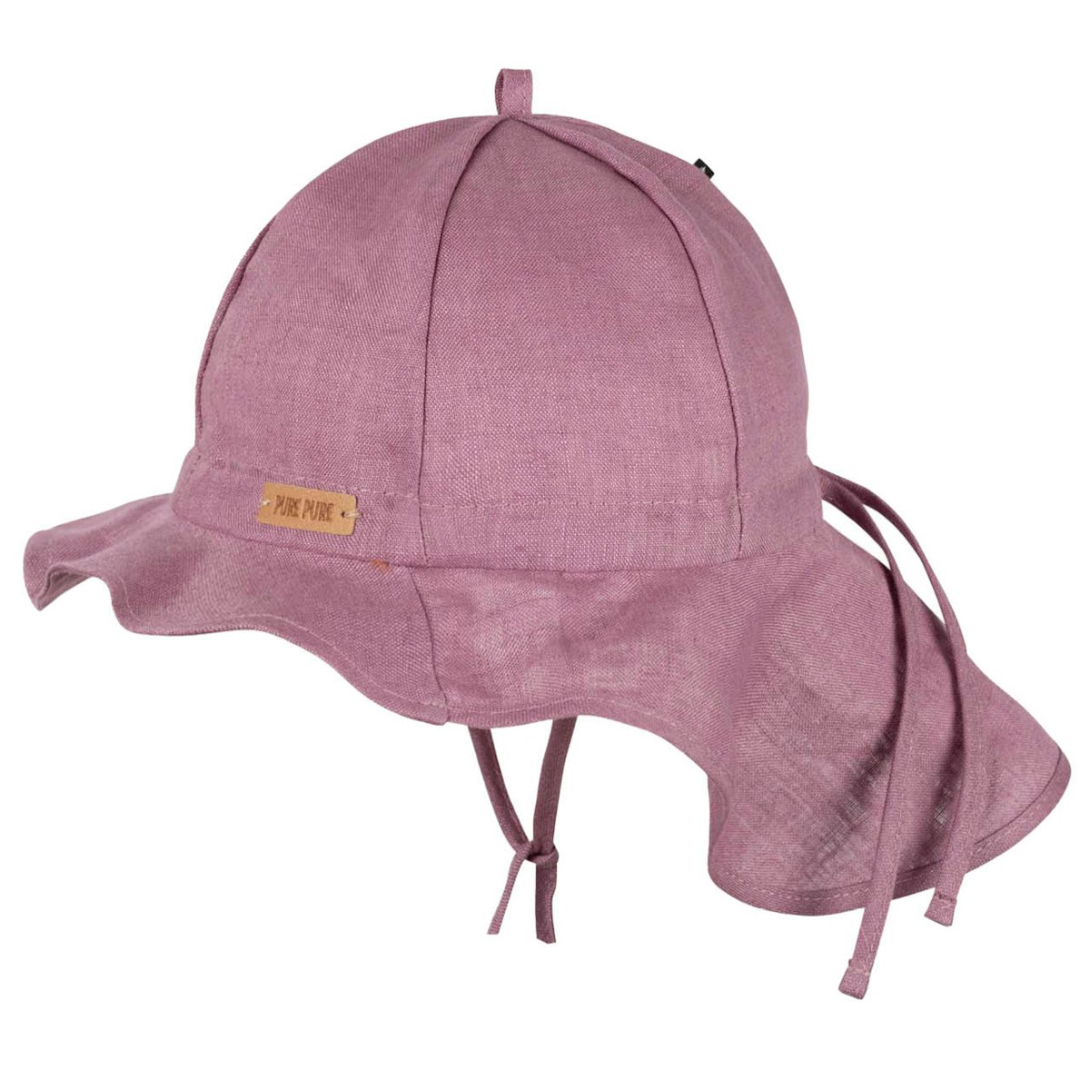 Leinen Sonnenhut Nackenschutz mauve 55