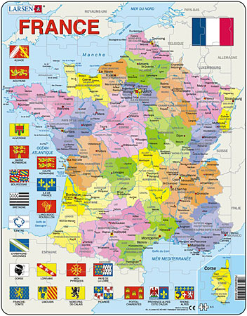 Lernkarte - Frankreich (politisch)