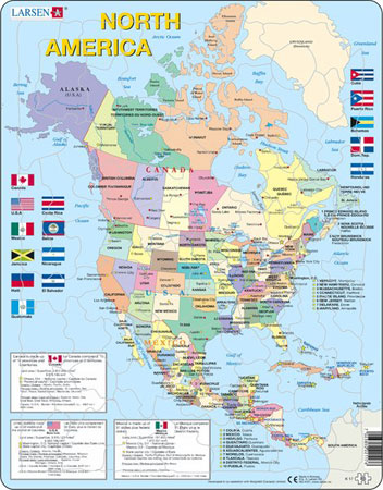 Lernkarte - Nordamerika (politisch)