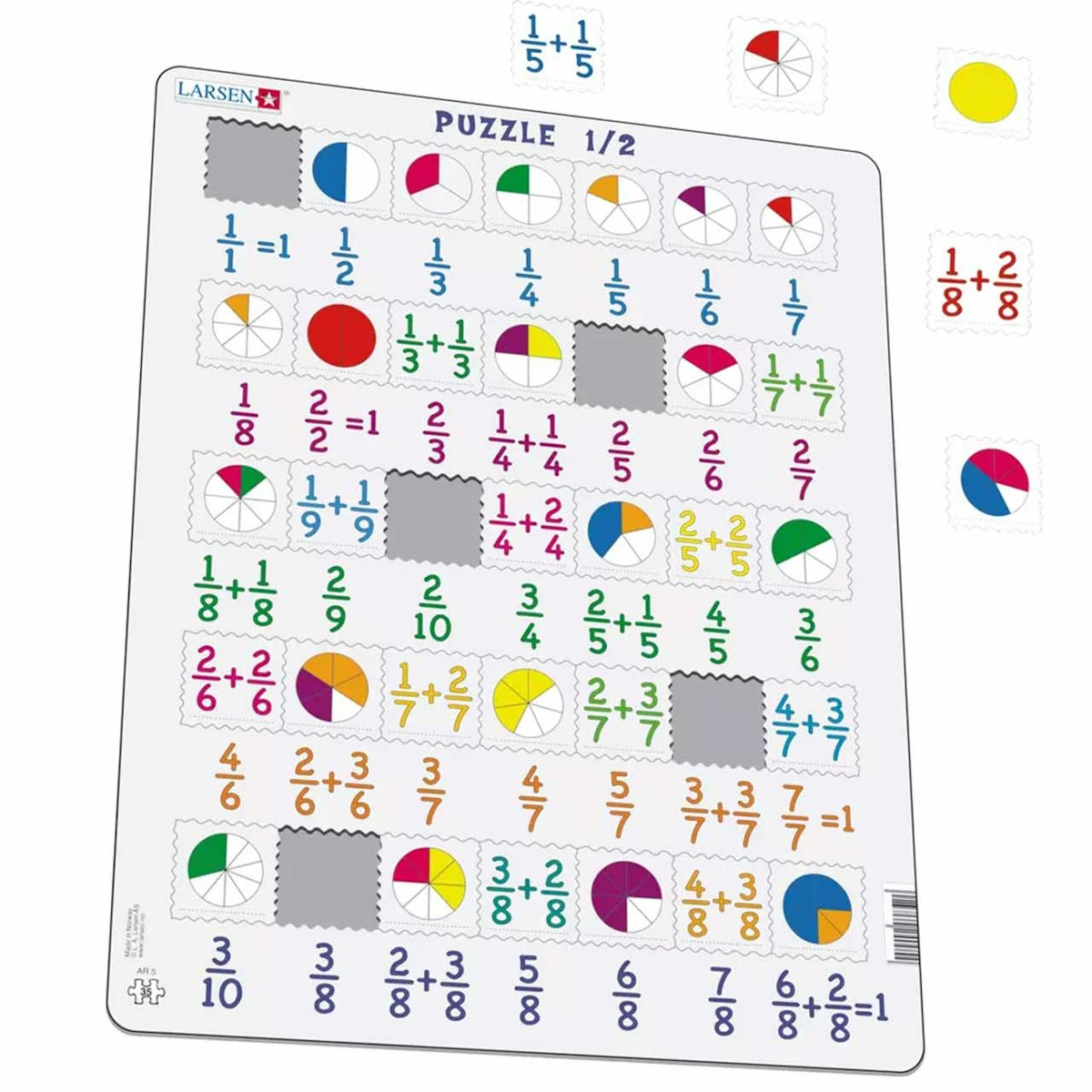 Lernpuzzle Bruchrechnen für Kinder ab 9 Jahre