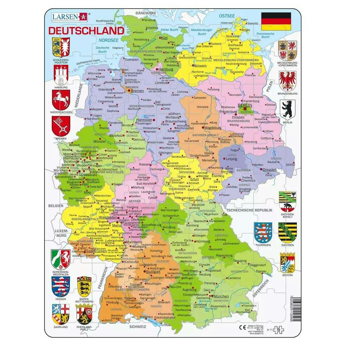 Lernpuzzle Deutschland Bundesländer für Kinder ab 6 Jahre