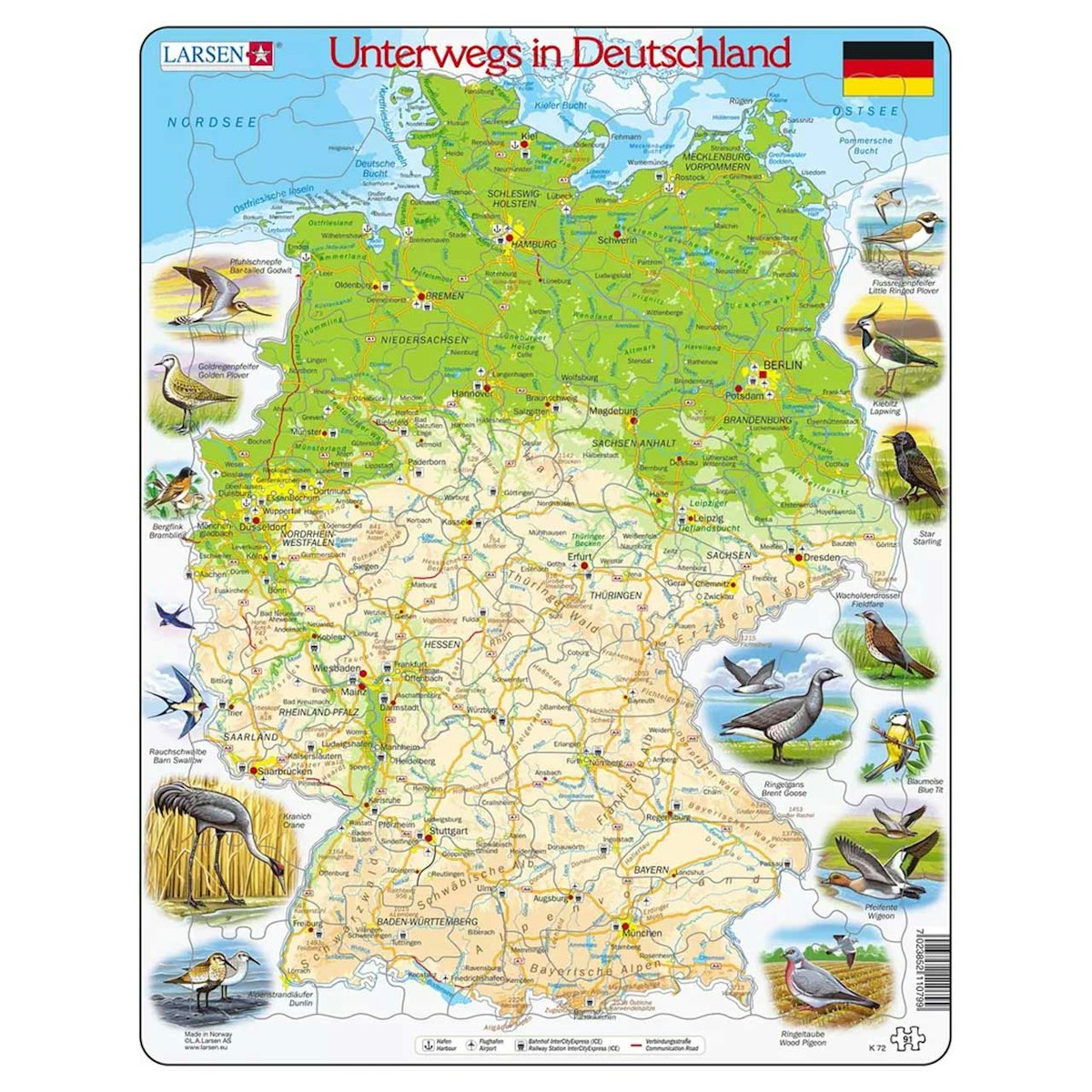 Lernpuzzle Deutschland Karte für Kinder ab 6 Jahre
