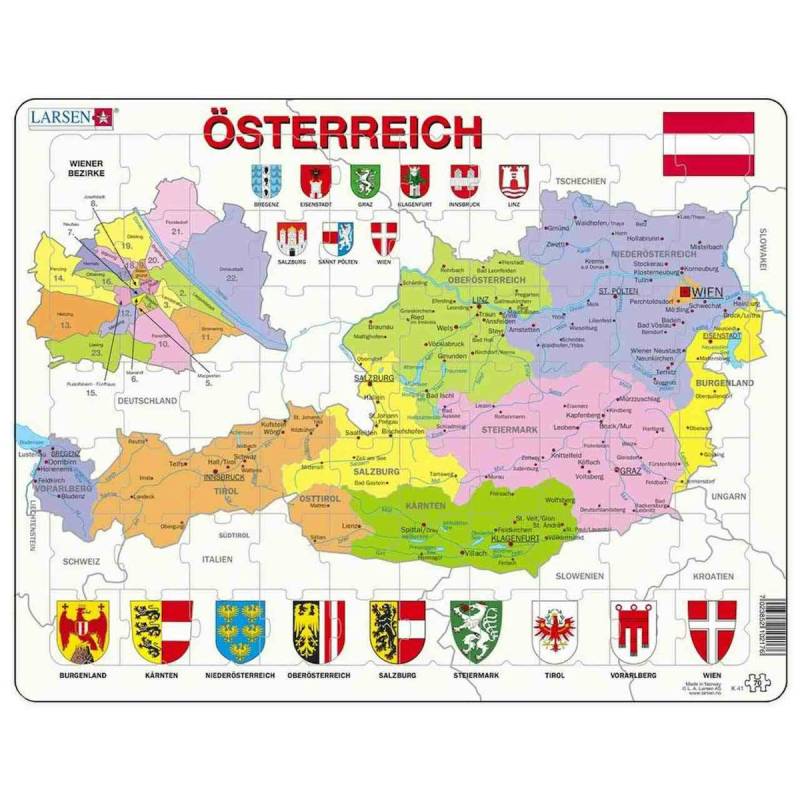 Lernpuzzle Österreich Karte für Kinder ab 6 Jahre Lernpuzzle Österreich Karte für Kinder ab 6 Jahre
