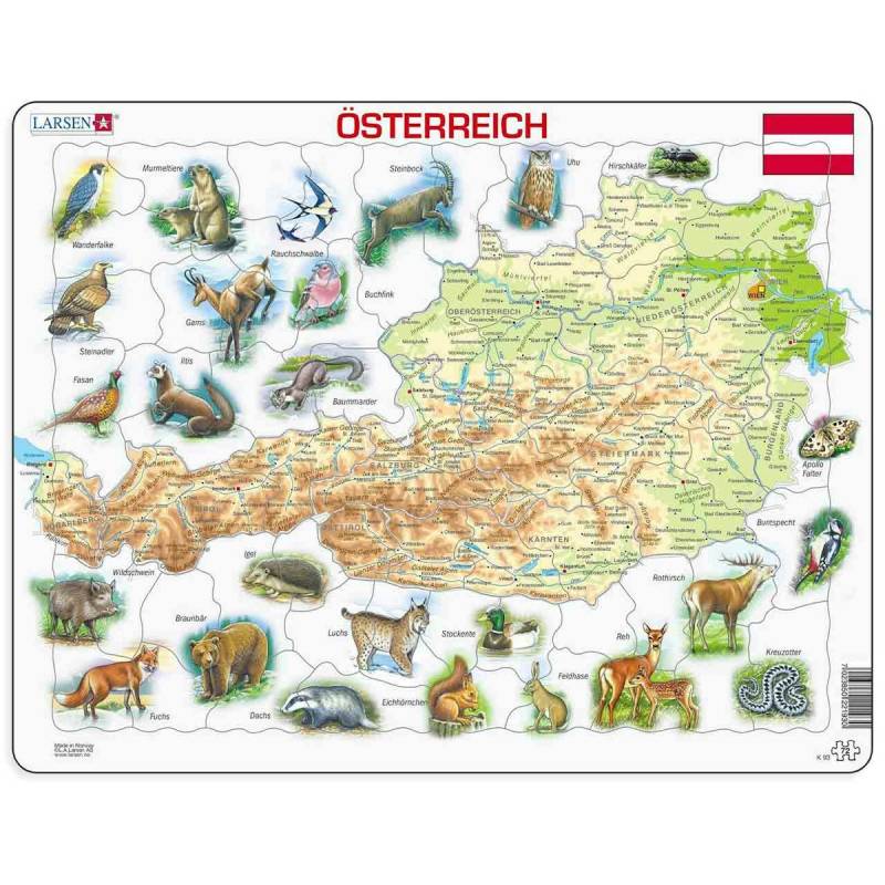 Lernpuzzle Österreich Karte für Kinder ab 6 Jahre