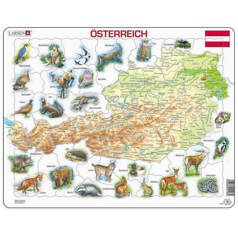 Lernpuzzle Österreich Karte für Kinder ab 6 Jahre Lernpuzzle Österreich Karte für Kinder ab 6 Jahre