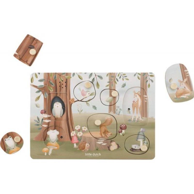 Little Dutch - Sound-Greif-Puzzle Holz Forest Friends | Little Dutch