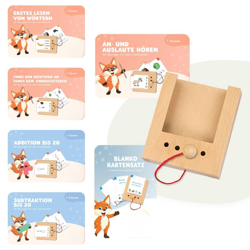 Lochkasten Set für die 1. Klasse mit 6 Kartensätzen Lochkasten Set für die 1. Klasse mit 6 Kartensätzen
