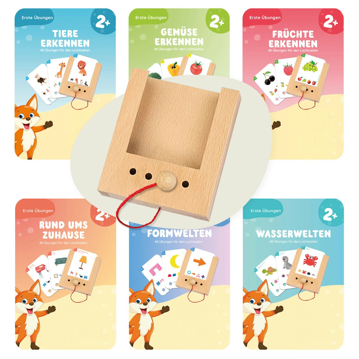 Lochkasten Starterset ab 2 Jahren mit 6 Kartensätzen