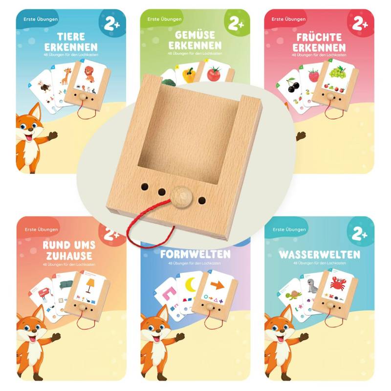Lochkasten Starterset ab 2 Jahren mit 6 Kartensätzen Lochkasten Starterset ab 2 Jahren mit 6 Kartensätzen