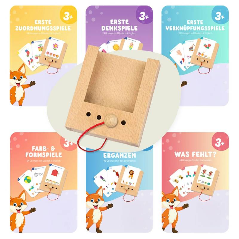 Lochkasten Starterset ab 3 Jahren mit 6 Kartensätzen Lochkasten Starterset ab 3 Jahren mit 6 Kartensätzen